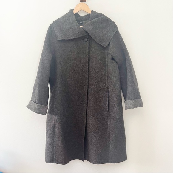 Eileen Fisher Baby Alpaca Wool Coat Grey Medium - Picture 6 of 7